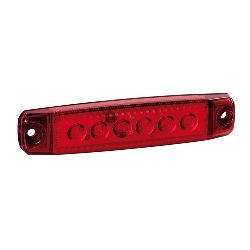 LUCE INGOMBRO ROSSA PIATTA 6LED 12/24V "R-18"