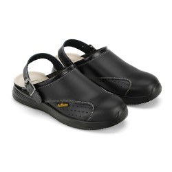 SABOT WORK SLIPPER TG.41 BLACK LEATHER E.ROUTIER